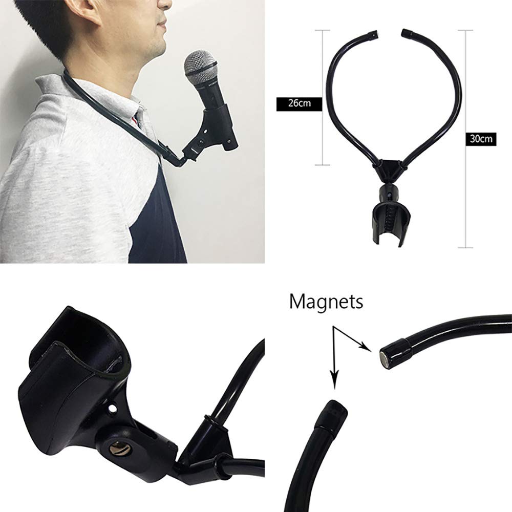 Enjoyer Neck Microphone Holder (Lock) Magic Tricks Professional Adjustable Magia Holder Magician Stage Accessories Illusion Gimmick