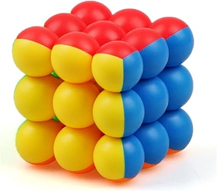 Kiditos Original YJ Round Ball 3x3x3 Magic Cube 3 Layer Stickerless Smooth Professional Speed Cubes