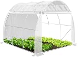 VOUNOT Walk-In Polytunnel Greenhouse 3x2x2m 6m² Roll-Up Sides Door Mesh