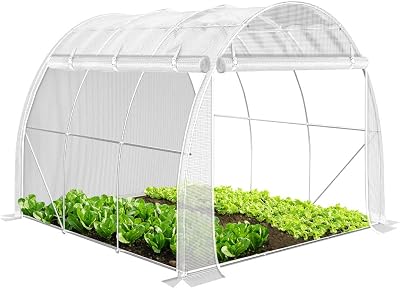 VOUNOT Walk-In Polytunnel Greenhouse 3x2x2m 6m² Roll-Up Sides Door Mesh