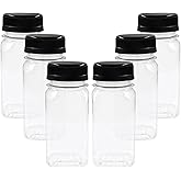 Piutouyar 4 oz Plastic Juice Bottle, 6 Pack Reusable Bulk Beverage Drink Containers Household Beverage Containers for Juice, Milk, Water, Smoothies, Homemade Beverages