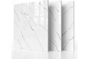 NAEIRON 10-Pack Peel and Stick Marble Wall Tiles - 12" x 12" (9.68 Sq. Ft.), Jazz White Self-Adhesive PVC Waterproof Shower Panels, Shower Tiles, Peel and Stick Backsplash Tiles for Bathroom & Kitchen