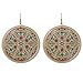 Feelontop Bohemian Ethnic Style Flower Printed Large Round Hoop Earrings with Jewelry Pouch