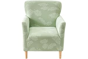 CRFATOP Printed Stretch Chair Slipcovers with Arms for Living Room 1 Piece Accent Chair Covers Soft Banquet Chair Covers Saucer Armchair Furniture Protector Office Reception Reading Sofa,A25