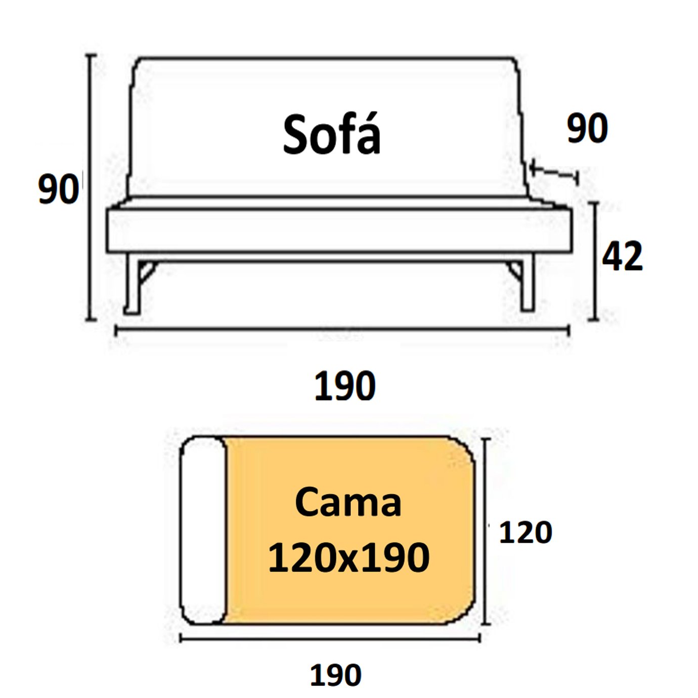 duehome Sofa Cama Sistema Clic clac tapizado New York ...