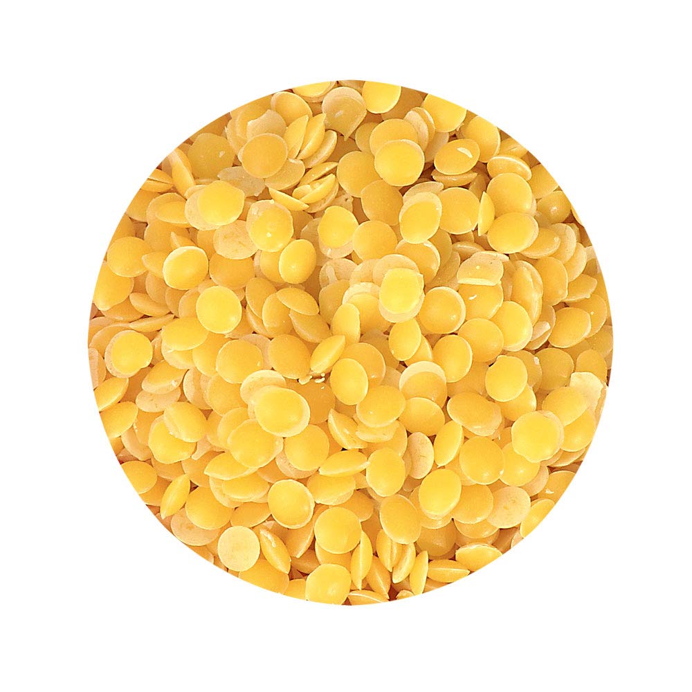 NKlaus 200g Pure Beeswax cera Flava yellow Pastilles Additional Free DIY Cosmetics Wax Paper Candles 1344