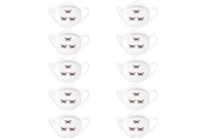 Bicuzat Ceramic Tea Bag Holder Tea Porcelain Accessories Teapot Shaped Tea Bag Coaster Tea Bag Resting Caddy Saucer, Spoon Rests Snack Dishes Seasoning Dishes-Butterfly-10 PCS