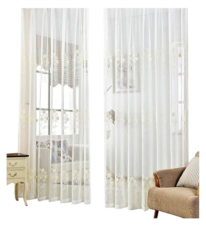 Amazon Com Aside Bside Lodge Style Sheer Curtains Rod Pockets
