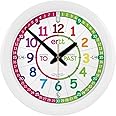 ertt Teaching Wall Clock - Learn The Time Wall Clock - Kids Analog Clock for Classroom, Playroom, Bedroom, Educational Room Decor - School Clock for Kids with Rainbow Face (29cm)