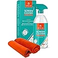 Screen Cleaner Spray Kit | 16oz Large Bottle TV Screen Cleaner Spray + 2 (15x15) Microfiber Cleaning Cloth for Computer Scree