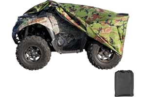 XYZCTEM Waterproof ATV Cover, Heavy Duty Meterial Protects 4 Wheeler from Snow Rain or Sun, Large Size Universal Fits up to 103 Inch Most Quads, Elastic Bottom Trailerable at High Speeds (Camo)