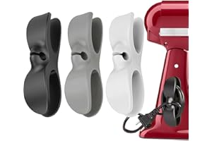AFunCrafter Cord Organizer for Kitchen Appliances - 3 PCS Stick On Cable Wrapper Holder Winder Keeper, Power Wire Management Wrap Hook Clip for Kitchenaid Mixer, Home Gadget Accessories