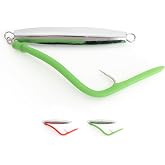 BLUEWING Diamond Jigs Fishing Saltwater Lure 1oz,2oz,3oz,4oz 1pc with Split Tube Tail and Stainless Steel Hook