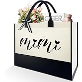 coimiao Mimi Tote Bag, Grandma Gift, Christmas, Birthday, Mother's Day, Retirement Gift, Black and White, One Size