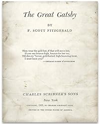 The Great Gatsby Title Page - 11x14 Unframed