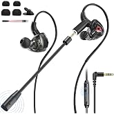 BlueFire Wired Gaming Earbuds with Microphone, Deep Bass in-Ear Monitors Earphones, HiFi Noise Cancelling Headphones for Music Gaming Video Calling