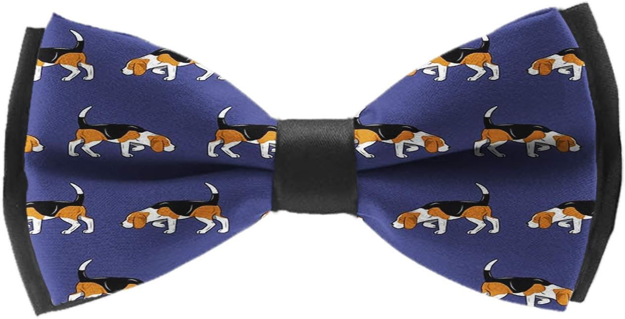 AIMVOGUE Mens Bow Ties Handmade Pre-Tied Beagle Dog Pattern Bow Ties for Men