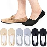 Caudblor Men Thin No Show Socks for Loafer, Invisible Low Cut Liners No See Non Slip Sock 6 Pairs