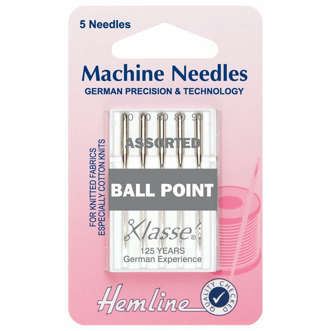 Hemline Machine Needles: Ball Point - Mix