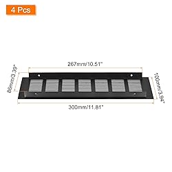 uxcell 4pcs Rectangle Ventilation Grille Aluminum