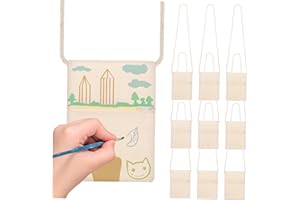 OFFSCH Lot de 10 sacs en toile vierge pour loisirs créatifs, peinture, bricolage