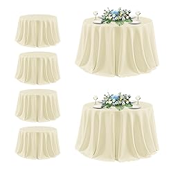 sancua Round Tablecloth 132 Inch Diameter, 6 Pack