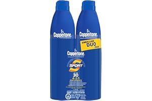 Coppertone Sport Sunscreen Spray SPF 30 Duo Pack, 4-in-1 Performance, Sweat and Water Resistant Spray Sunscreen Broad Spectru