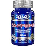 ALLMAX Nutrition Caffeine Pills, Sustained Energy & Pre - Workout Mental Focus, Fast Absorbing & Vegan, 200 mg, 100 Tablets