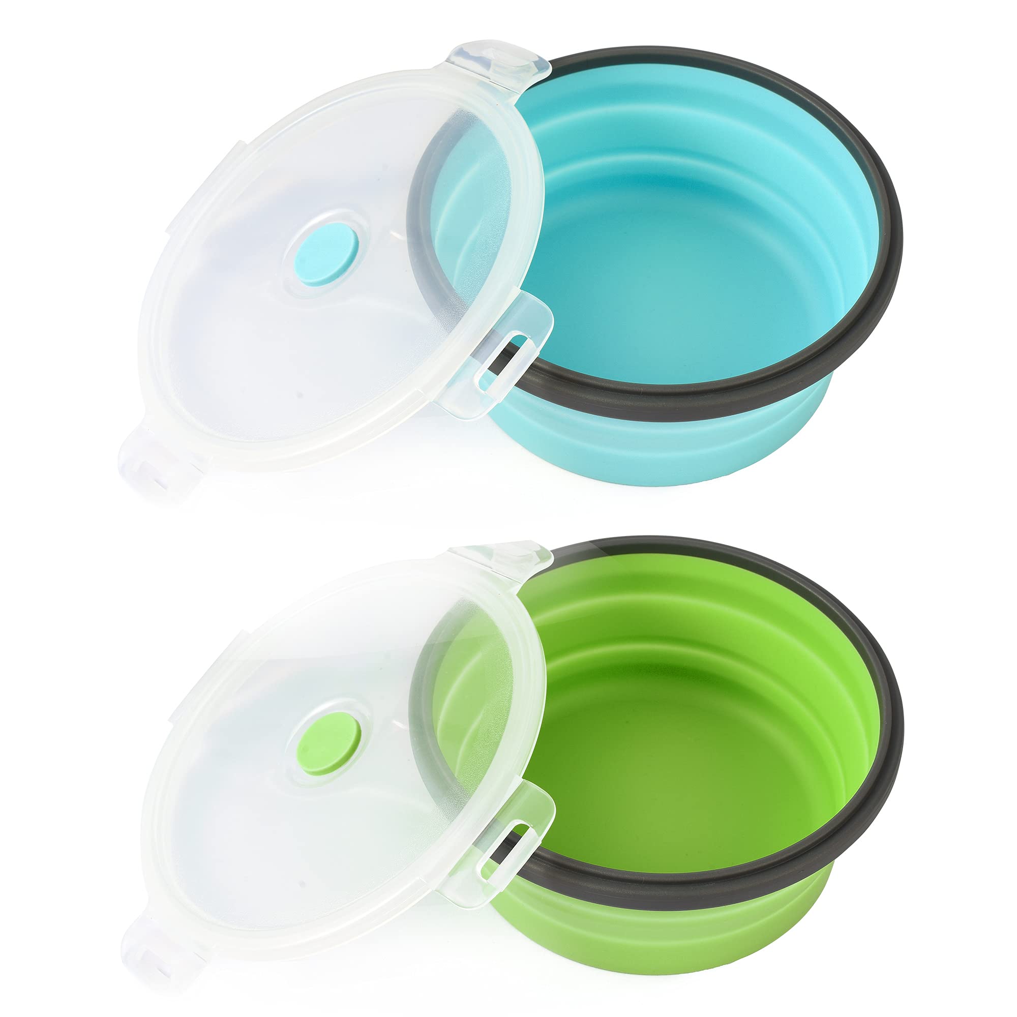 Photo 1 of Sturdy Collapsible Dog Bowls, 27 oz 2 Pack - Foldable Silicone Water Food Bowl, Leak-Proof, Ideal for Large Dogs & Outdoor Travel