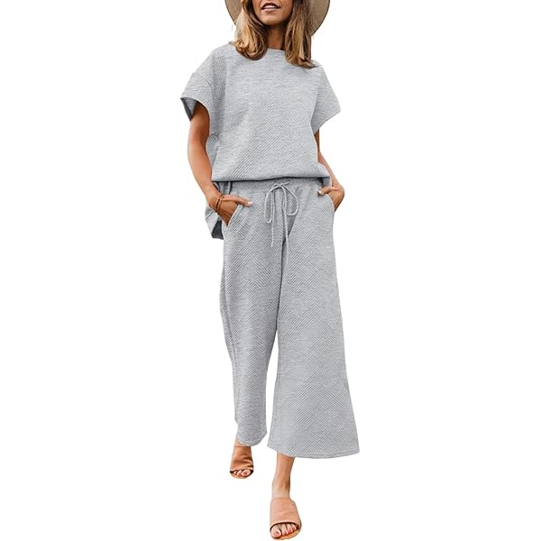 Two Piece Sets For Women Womens Piece Sets, Ribbed Textured Knit