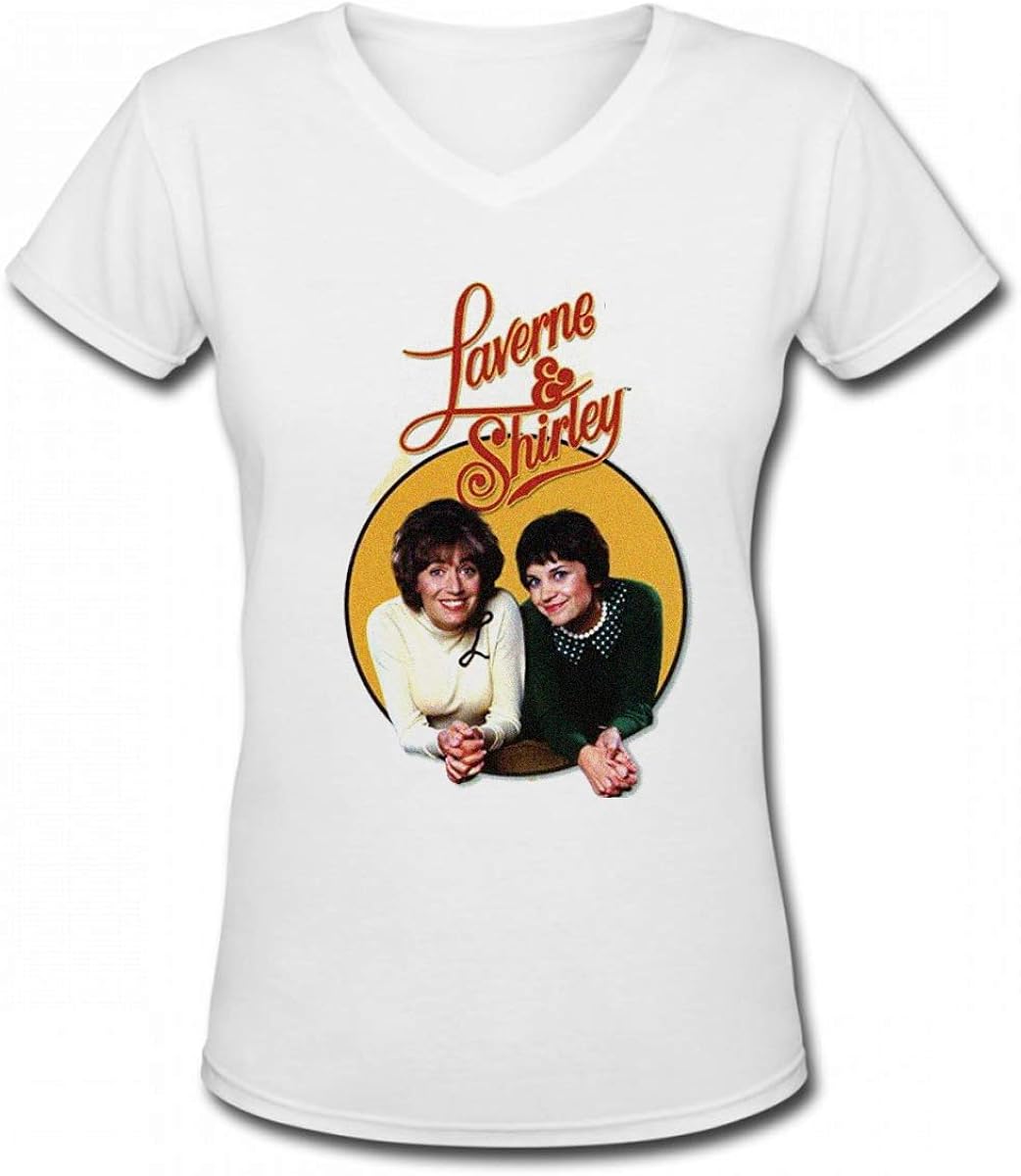 Amazon.com: CLASISFH Laverne and Shirley Poster Tshirt for Womens: Clothing