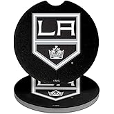Los Angeles Kings Logo Car Coasters, Pack of 2, 2.5" Ceramic Stone, Drink Coaster for Cup Holders with Finger Notch