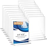 18 Pack Acrylic Sign Holder 8.5 x 11, Double-Sided