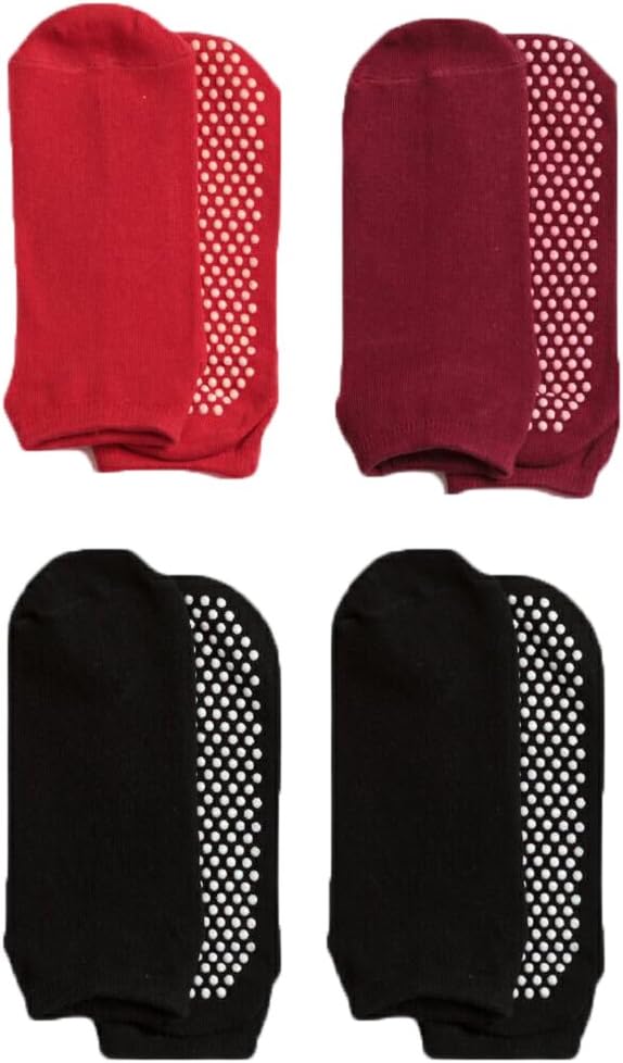LIBRUONE Yoga Socks Non Slip Skid Pilates Barre Ballet Socks with Grips Cotton for Women