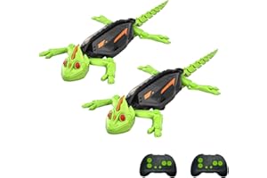 Wall Climbing Lizard Toy, Funny Electric Lizard Toy with LED Glowing Eyes, Rechargeable Remote Control Wall Robot, Cool Stuff