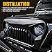 Xprite Matte Black Front Grille, Gladiator Vader Grid Grill Overlay Cover For 1997-2006 Jeep Wrangler TJ LJ
