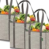 Reusable Grocery Shopping Box Bags (3 Pack - Chevron). Stylish