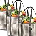 Reusable Grocery Shopping Box Bags (3 Pack - Heron). Large, Premium Quality Heavy Duty Tote Bag Set with Extra Long Handles & Reinforced Bottom. Foldable, Collapsible, Durable and Eco Friendly
