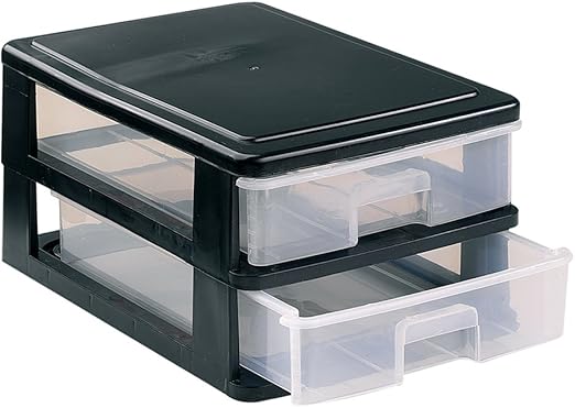 Amazon Com Great Plastic Set 2 Small Drawers 270x180x135 Mm Black