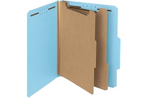 Smead 100 Percent Recycled Classification Folders - Letter, 2 Dividers, Blue, 10 Per Box (14021)
