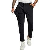 PJ PAUL JONES Men 4 Way Stretch Golf Pants Casual Slim Fit Cropped Tapered Dress Pants Lightweight Business Trousers