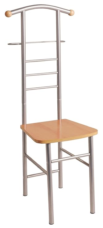 Herrendienerstuhl bzw. Stummer Diener Maße (B/T/H) in cm: 46 x 50 x 119 in alu-buche