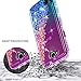 LG Fiesta 2, LG X Charge, LG X Power 2 / Fiesta LTE Case w/[Tempered Glass Screen Protector], NageBee Glitter Liquid Quicksand Waterfall Floating Flowing Sparkle Bling Girls Cute Case -Purple/Blue