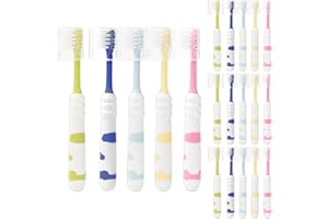 Lomgwumy Kid Toothbrush Bulk Pack, 5 Colors with Covers Cute Cloud Design, Soft Bristles, Individually Wrapped Ideal for Kids