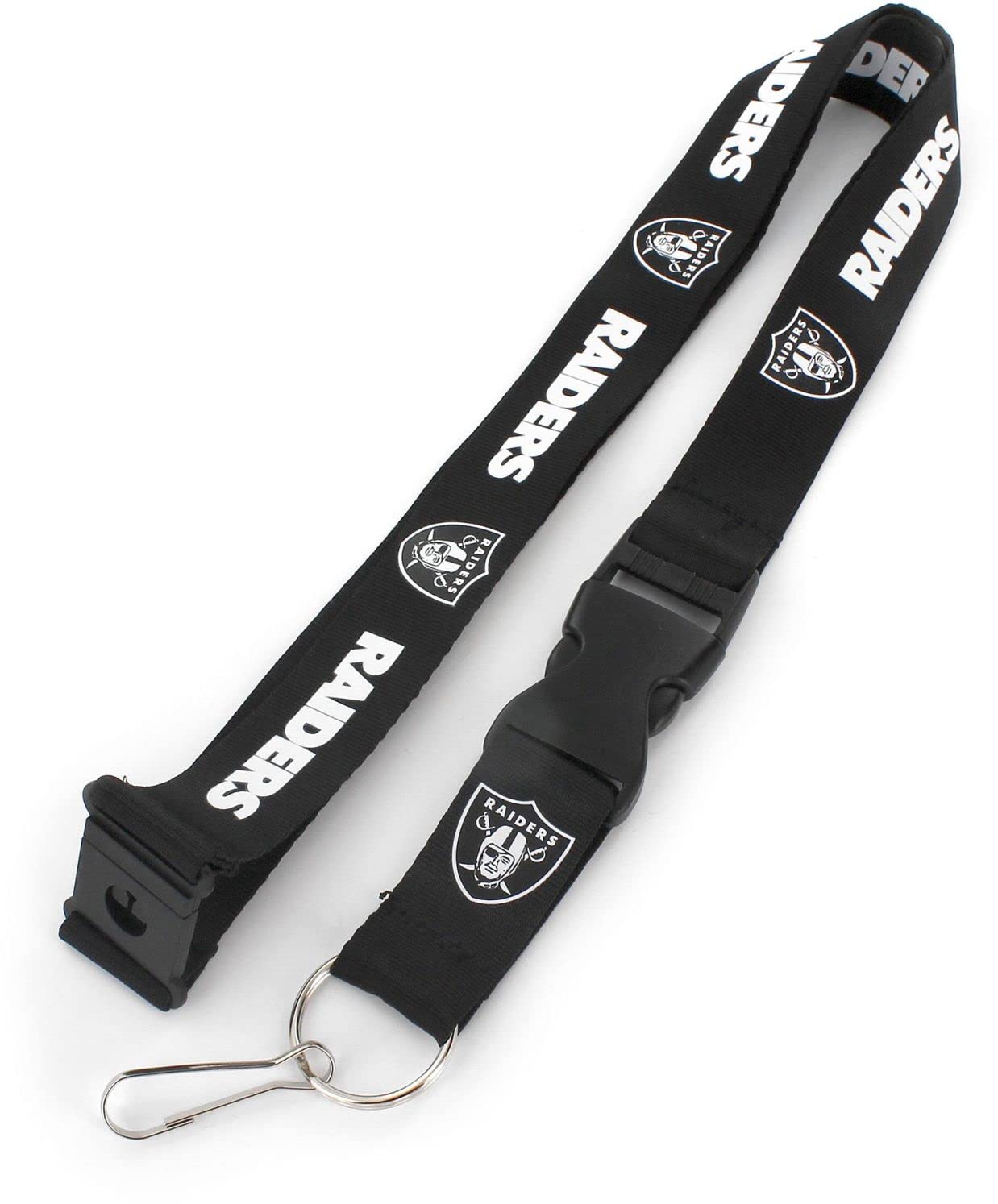 Aminco NFL Oakland Raiders Team Lanyard, Black & White