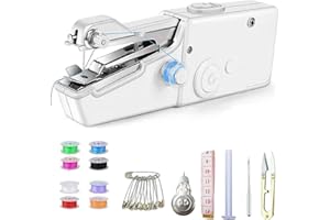 IUDLHKK Handheld Sewing Machine Mini Sewing Machines,Portable Sewing Machine Quick Handheld Stitch Tool for Fabric,Kids Cloth,Clothing (battery not included）