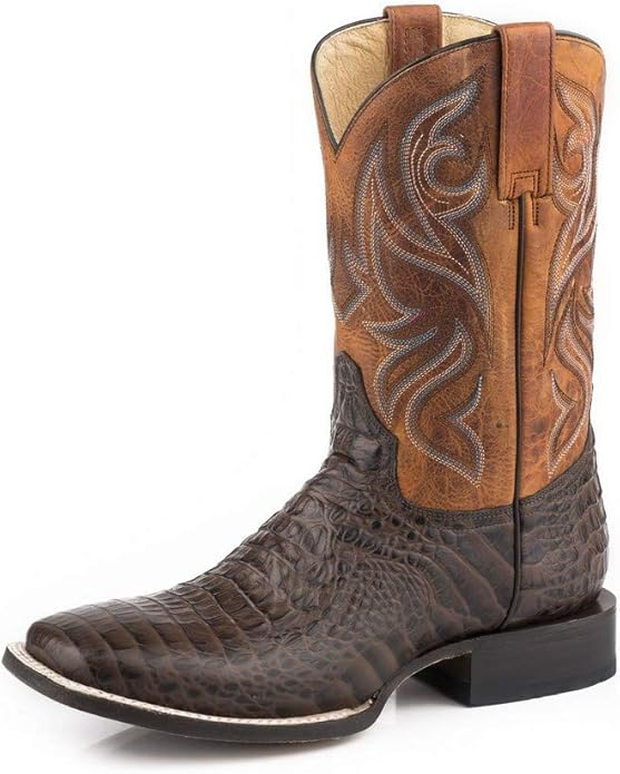 ROPER Men's Embossed Caiman Western Boot Square Toe Western