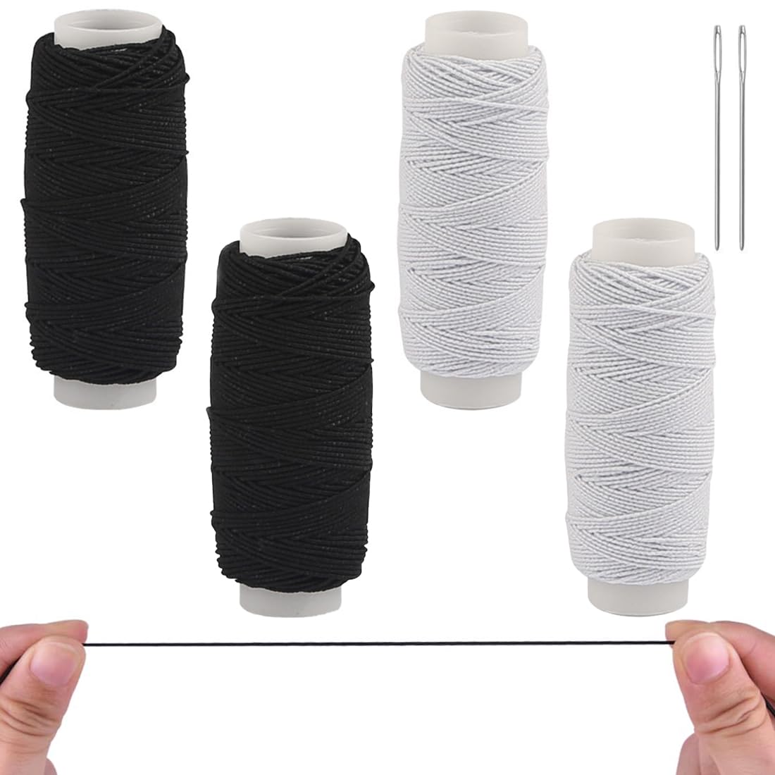 4 x 30m Shirring Elastic Thread, Shirring Elastic for Sewing, Sewing Thread, Elastic Shearing Thread, Sewing Elastic Thread Spool Stretch Cord, for Sewing Machine Knitting Clothes Jewelry Making
