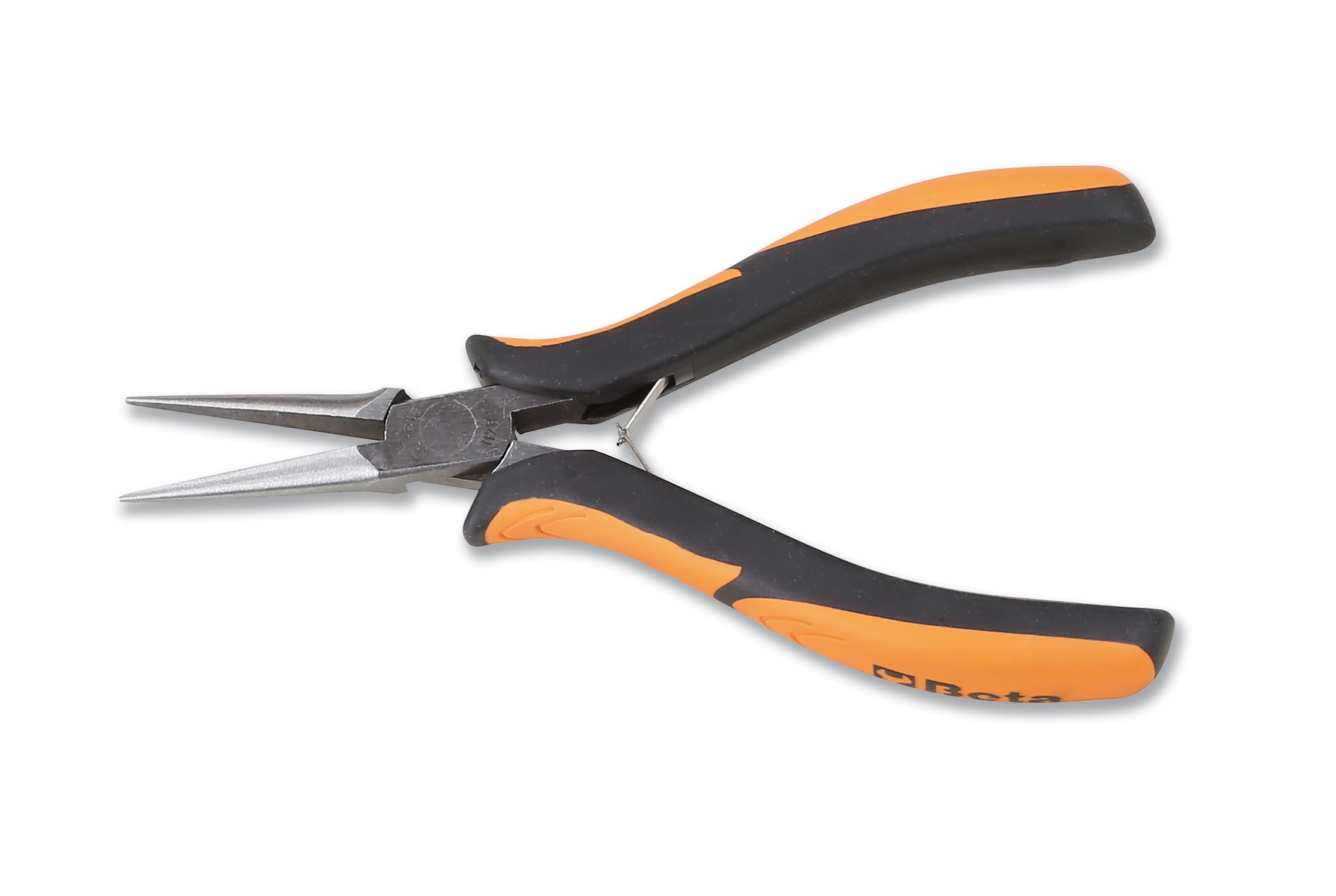 Beta 11780102 Model 1178 BM/P Half-Round Long Bent Needle Nose Pliers, Bi-material Handles, 140mm Smooth
