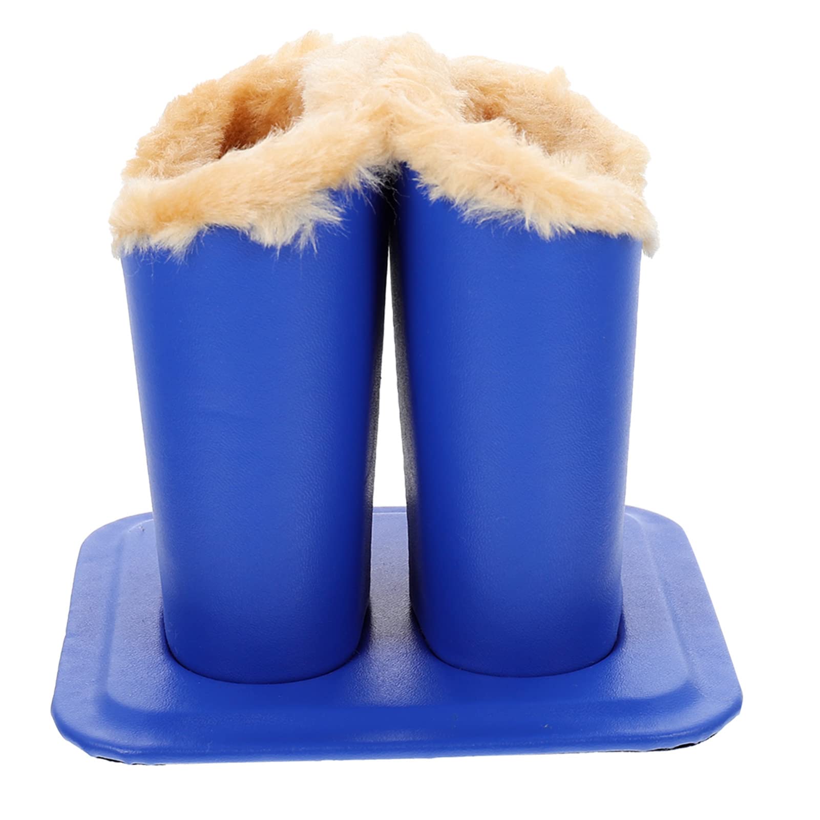 Operitacx Plush Lined Double Eyeglasses Holder Soft Eyeglass Basket Upright Standing Eyeglass Case Eyeglass Holder for Desktop Nightstand Countertop Blue